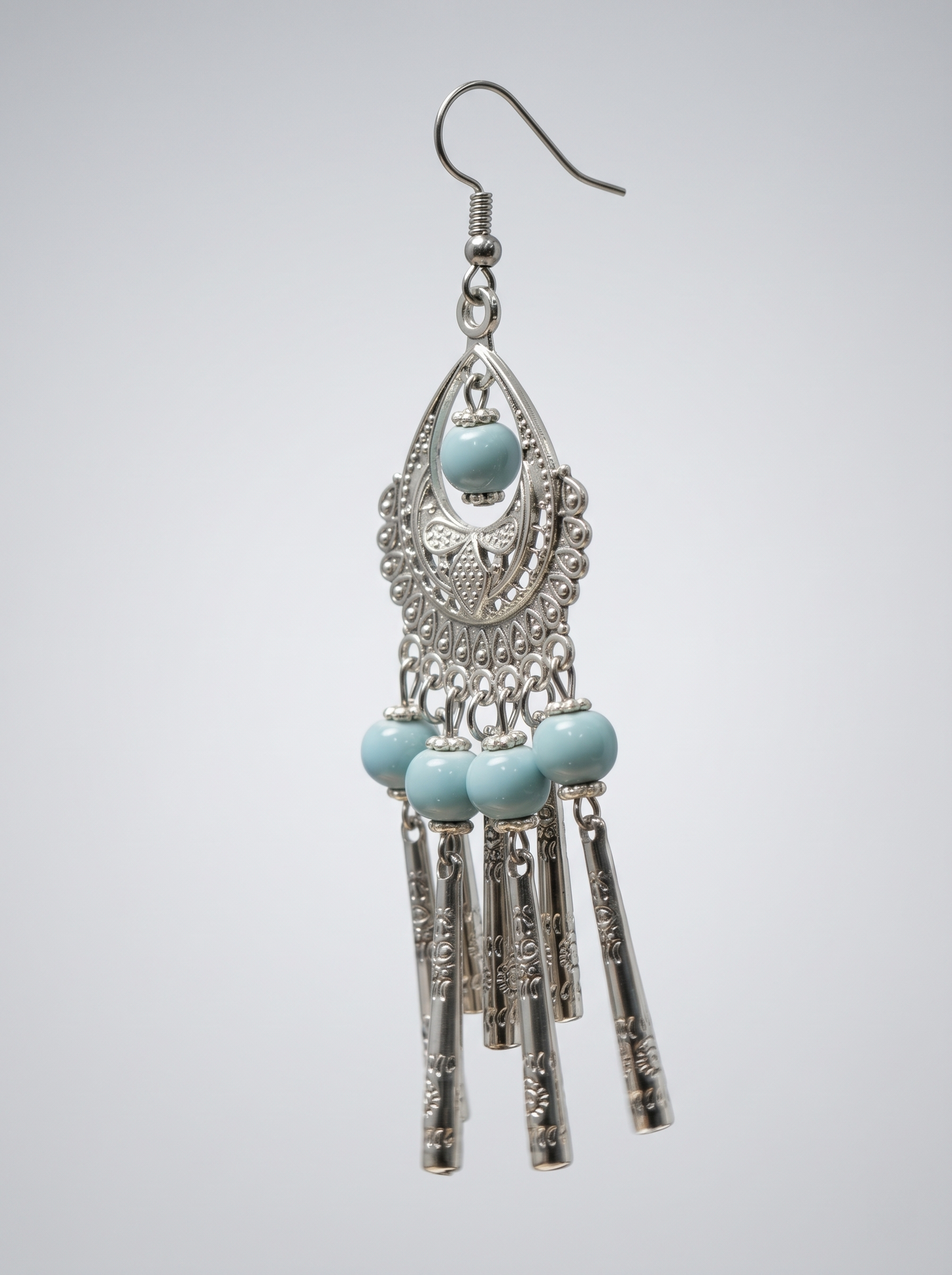 Silver Chime | Heritage Porcelain Chandelier Earrings